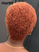 Special Offer lace front 350# orange afro curly pixie cut wig Pre-cut Lace 100% Human Hair