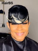Summer Trends Machine Made straight blonde highlight with bangs 100% Human Hair