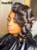 13x4 lace front Wig Stylist's Cut pixie side part with wavy 100% Human Hair
