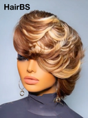 Glueless wig pixie highlight Machine Made quick wave 100% Human Hair