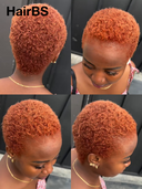 Special Offer lace front 350# orange afro curly pixie cut wig Pre-cut Lace 100% Human Hair