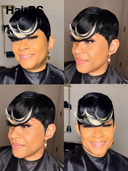 Summer Trends Machine Made straight blonde highlight with bangs 100% Human Hair