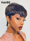 Special Offer ready to go Machine Made Straight Pixie black 100% Human Hair