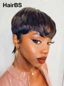 Special Offer ready to go Machine Made Straight Pixie black 100% Human Hair