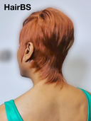 Glueless wig pixie honey highlight Machine Made straight with bangs 100% Human Hair