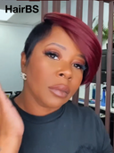 Machine made burgundy straight Topper Unit( NOT A WIG)