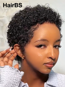 2 wigs $79 Easy to wear machine made black straight & afro curly 100% Human Hair