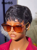 2 wigs $79 Easy to wear machine made black straight & afro curly 100% Human Hair