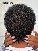 2 wigs $79 Easy to wear machine made black straight & afro curly 100% Human Hair