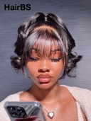 Pre-styled Updo 13x4 Lace Front Wig body wave Natural Black 18 inch 100% Human Hair