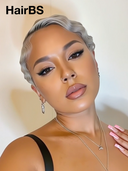 Machine Made Silver Salt And Pepper Grey pixie cut wig cute 100% Human Hair