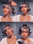 Pre-styled Updo 13x4 Lace Front Wig body wave Natural Black 18 inch 100% Human Hair