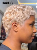 13x4 lace front Wig blonde pixie quick wave 100% Human Hair