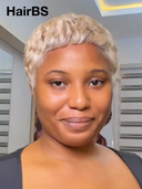 13x4 lace front Wig blonde pixie quick wave 100% Human Hair