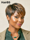 2 wigs $75 pixie Easy to wear machine made straight & afro curly 100% Human Hair