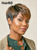 2 wigs $75 pixie Easy to wear machine made straight & afro curly 100% Human Hair