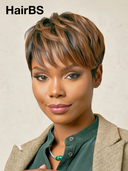 2 wigs $75 pixie Easy to wear machine made straight & afro curly 100% Human Hair