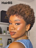 Special Offer Machine Made pixie cut wig afro curly brown 100% Human Hair
