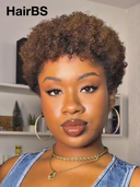 Special Offer Machine Made pixie cut wig afro curly brown 100% Human Hair
