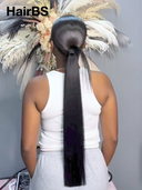 Pre-styled Updo 13x4 Lace Front Wig straight 26 inch Natural Black 100% Human Hair