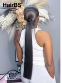 Pre-styled Updo 13x4 Lace Front Wig straight 26 inch Natural Black 100% Human Hair