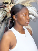 Pre-styled Updo 13x4 Lace Front Wig straight 26 inch Natural Black 100% Human Hair