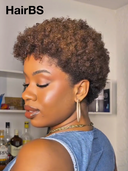 Special Offer Machine Made pixie cut wig afro curly brown 100% Human Hair