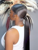 Pre-styled Updo 13x4 Lace Front Wig straight 26 inch Natural Black 100% Human Hair
