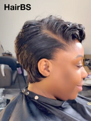 Full lace Pixie cut Wig Natural Black side part 100% Human Hair