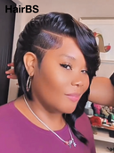 13x4 lace front Wig quick wave black wig 100% Human Hair