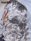 Half-price Wig salt and pepper silver mullet machine made curly 100% Human Hair