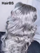 Half-price Wig salt and pepper silver mullet machine made curly 100% Human Hair