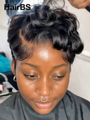 13x4 lace front Wig quick wave black ready to Go 100% Human Hair