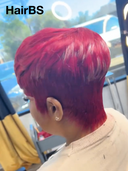 Machine Made straight pixie cut wig rouge highlight 100% Human Hair