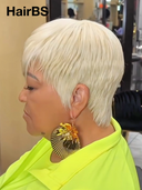 Ready to Go Glueless Wig pixie blonde straight Machine Made 100% Human Hair