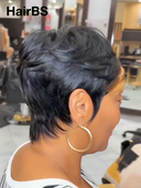 Glueless wig Machine Made straight pixie honey highlight 100% Human Hair