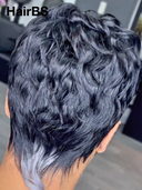 Machine Made straight pixie cut wig highlight 100% Human Hair