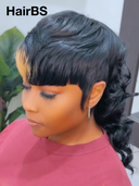 Half-price Wig mullet machine made quick wave 100% Human Hair