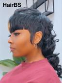 Half-price Wig mullet machine made quick wave 100% Human Hair