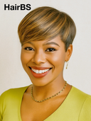 Machine Made straight pixie cut wig honey 100% Human Hair