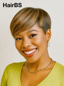 Machine Made straight pixie cut wig honey 100% Human Hair