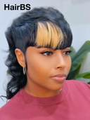 Half-price Wig mullet machine made quick wave 100% Human Hair