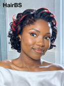 Promotion 13x4 lace front Wig burgundy highlight quick weave 100% Human Hair