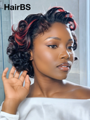 Promotion 13x4 lace front Wig burgundy highlight quick weave 100% Human Hair