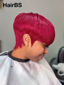 Machine Made straight pixie cut wig rouge Glueless wig 100% Human Hair