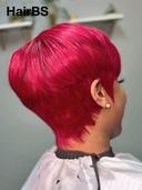 Machine Made straight pixie cut wig rouge Glueless wig 100% Human Hair