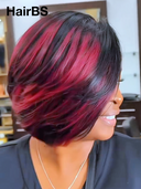 13x4 lace front straight rouge highlight BOB 100% Human Hair