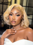 13x4 lace front BOB EGG wave blonde 10 inch 100% Human Hair