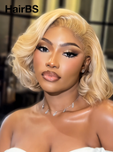 13x4 lace front BOB EGG wave blonde 10 inch 100% Human Hair