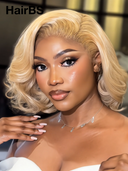 13x4 lace front BOB EGG wave blonde 10 inch 100% Human Hair